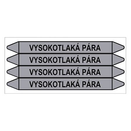Značení potrubí, vysokotlaká pára,4 ks, 250 × 26 mm